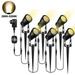 Landscape Lighting Extendable Garden Lights 6 Pack 12V Low Voltage LED Metal Landscape Pathway Lights IP65 Waterproof Electric Outdoor Spotlights for Driveway Yard Lawn Trees