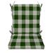 RSH DÃ©cor Indoor Outdoor Foam Mid Back Chair Cushion Green Buffalo Plaid