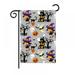 Happy Halloween Garden Flags 12 x 18 Cute Ghost Bat Pumpkin Garden Flag-Premium Pongee Mini Spooky Pumpkins Halloween Flags for Outside-Decoration Small Funny Halloween yard flag