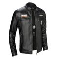wendunide Leather & Faux Leather Jackets & Coats For men Men s Autumn Winter New Style Slim Leather Jacket Fashion Motorcycle Coat Black