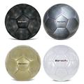 Barocity Iridescent Soccer Balls Set of 4 â€“ Black Gold Silver White Official Match Ball with Reflective Hex Pattern Sport Soccer Balls for Indoor and Outdoor Training and Practice Games - Size 3