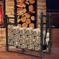 Kojem Steel Fire Wood Log Rack 34.25 for Indoor Outdoor Fire Pit Fireplace w/Kindling Holder Shovel Poker Tongs Brush Tool Set