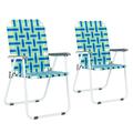 Branax Backpack Beach Chairs Set of 2 Portable Folding Beach Chair for Adults Kids Support 265LBS Lightweight Outdoor Folding Chairs for Patio Garden Bay Blue