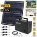 12V Portable Solar Generator with Solar Panel Included 4 Sets LED Lights Solar Power Portable Power Station for Outdoor Camping Home Emergency Power Supply Hurricane Fish