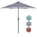 Outdoor Patio 8.7-Feet Solar Powered LED Lighted Patio Umbrella Market Table Umbrella with Push Button Tilt and Crank with 24 LED Lights[Umbrella Base is not Included] for Garden Backyard Blue