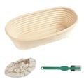 Trayknick Oval Rattan Bread Proofing Dough Fermentation Basket with Cloth Cover Scraper