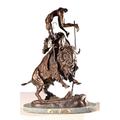 Frederic Remington Buffalo Horse American Handmade Solid Bronze Sculpture