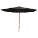 Carevas Outdoor Parasol with Wooden Pole 137.8 Black