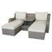 Afuera Living 3 Piece Wicker Patio Loveseat in Beige and Gray