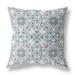 HomeRoots 414726 16 in. Powder Blue & White Paisley Indoor & Outdoor Throw Pillow