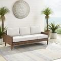 Crosley Furniture Capella Modern Wicker / Rattan Outdoor Sofa in Brown/White