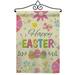 Happy Easter Colorful Flowers Garden Flag Set 13 X18.5 Double-Sided Yard Banner