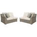 Ashley Furniture Beachcroft 2 Piece Patio Loveseat Set in Beige