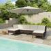 Suzicca 6 Piece Patio Set with Cushions Poly Rattan Brown