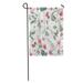 SIDONKU Green Watercolor Vintage Floral Pink Wildflowers and Butterflies Natural Botanical Garden Flag Decorative Flag House Banner 12x18 inch