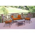 Jeco Santa Maria 4 Piece Wicker Patio Conversation Set