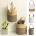 Cheer.US Wall Hanging Storage Baskets Jute Rope Hanging Planter Woven Plant Basket Indoor Pot Macrame Plant Hangers Modern Storage Organizer Home Decor for Plants Towels