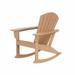 WestinTrends Dylan Outdoor Rocking Chair All Weather Poly Lumber Seashell Adirondack Rocker Chair 350 Lbs Support Patio Rocking Chairs for Porch Garden Backyard and Indoor Teak