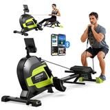 pooboo Rowing Machine Bluetooth 14 Levels Max 350 LBS Magnetic Rower with LCD Monitor Tablet Holder Upgraded Rowing Machines for Home use