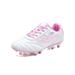 Woobling Children Lightweight Lace Up Sport Sneakers Ground Non Slip Round Toe Outdoor Fold-resistant Short Nails Soccer Cleats Pink Long 5.5Y
