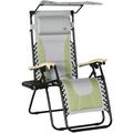 Outsunny Folding Zero Gravity Recliner Chair Table Pillow Green