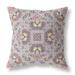 HomeRoots 411175 16 in. Pale Purple Floral Indoor & Outdoor Zip Throw Pillow Brown & Yellow