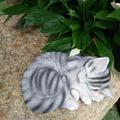 Garden Sleeping Cat Statue Garden Collection Resin and Stone Decorative Garden