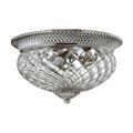 3 Light Medium Flush Mount in Traditional-Glam Style 16 inches Wide By 8.75 inches High-Polished Antique Nickel Finish Bailey Street Home