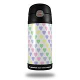 Skin Decal Wrap for Thermos Funtainer 12oz Bottle Pastel Hearts on White (BOTTLE NOT INCLUDED) by WraptorSkinz