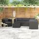 Lixada 7 Piece Garden Set with Cushions Poly Rattan Black