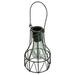 6.5 Black Geometric Edison Outdoor Hanging Solar Lantern with Handle