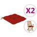 Dcenta 2 Piece Garden Chair Cushions Fabric Soft Seat Pad Patio Chair Cushion Red for Outdoor Furniture 15.7 x 15.7 x 2.8 Inches (L x W x T)