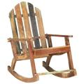 vidaXL Rocking Chair Wooden Adirondack Chair Porch Rocker for Patio Garden