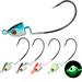 THKFISH Jig Heads for Fishing Hooks Bass Fishing Lures Texas Rig Hooks Swimbait Jig Heads Five Colors 1/5oz 10pcs