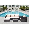 Rattan Patio Furniture Set Wicker Sofa Cushioned Sectional Furniture Set Garden Patio Sofa Set (4 Pieces)