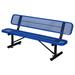 CLEARANCE! 6 ft. Outdoor Steel Bench with Backrest BLUE