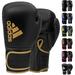 Adidas Hybrid 80 Boxing Gloves pair set - Training Gloves for Kickboxing - Sparring Gloves for Men Women and Kids - Black/Gold 6 oz