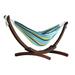 The Hamptons Collection 102â€� Blue and White Striped Brazilian Style Hammock with Stand