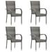 vidaXL Stackable Outdoor Chairs 4 pcs Gray Poly Rattan 310085