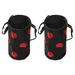 Uxcell 7.9 x 13.8 3 Gallon Hanging Strawberry Grow Bag with 12 Holes Felt Fabric Black Red 2pcs