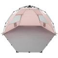 Oileus Beach Tent X-Large 4 Person Tent Sun Shelter Pop Up Tents for Beach with Carry Bag Portable Sun Shade Stakes 6 Sand Pockets Anti UV for Fishing Hiking Camping Waterproof Windproof Pink