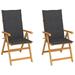 Suzicca Patio Chairs 2 pcs with Anthracite Cushions Solid Teak Wood