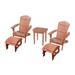 W Unlimited SW1912WNSET5 Adirondack Chair Conversation Set Walnut - Set of 5