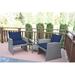 Jeco Mirabelle 3 Piece Wicker Bistro Set in Midnight Blue