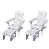 W Home SW1912WT-CH2OT2 42 in. Adirondack Chair with Ottoman White - Set of 2