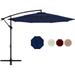 Patio Umbrella 10FT Offset Cantilever Umbrellas Outdoor Umbrella 95% UV Protection with Solid Polyester Shade Sturdy Ribs Crank and Cross -navy blue