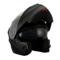 Milwaukee Performance Helmets MPH9803DOT Ionized Matte Black Advanced Modular Motorcycle Helmet with Drop Down Visor Medium