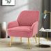 Mobicia Modern Soft Velvet Material Dark Green Ergonomics Accent Chair Living Room Chair Bedroom Chair Home Chair With Gold Legs And Adjustable Legs For Indoor Home Pink