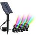 T-SUN 3 IN 1 Solar Pond Lights LED Outdoor Spotlight Submersible Fountain Underwater RGB Aquarium Light Color Changing & Fixed Color IP68 Waterproof for Garden Pond Pool Decoration (Long press)