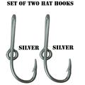 Eagle Claw Custom Colored Silver Hat Fish Hooks for Cap (Set of Two Hat Hook pins) Two Silver Hat Hook Clip